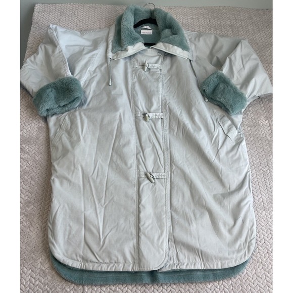 Finn Flare Jackets & Blazers - Finn Flare Jacket‎ Coat Size Large Mint Green Faux Fur Shirt Style L 14